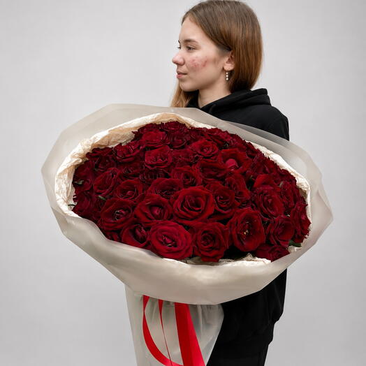 Букет из 55 красных роз