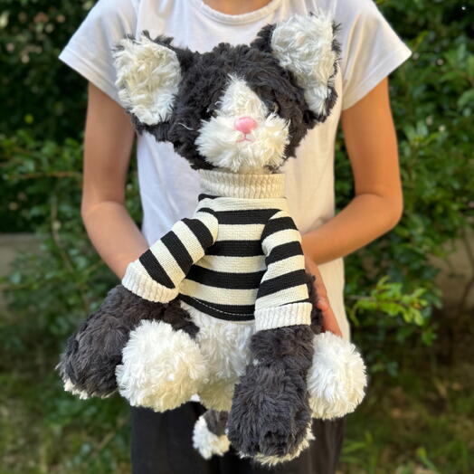 Мягка игрушка кот в свитере (1шт). Soft toy cat in sweater (1pc)