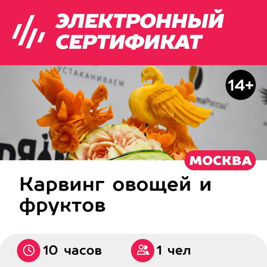 Подарочный сертификат Курс Карвинг. Базовый, 1 чел. индивидуально (10 часов) (Москва)