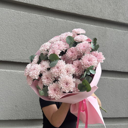 Букет «Мой розовый сад» 🎀🩷 пушистая хризантема, ароматный эвкалипт💚 очень стойкий, свежий букет 🥰🫶🏻
