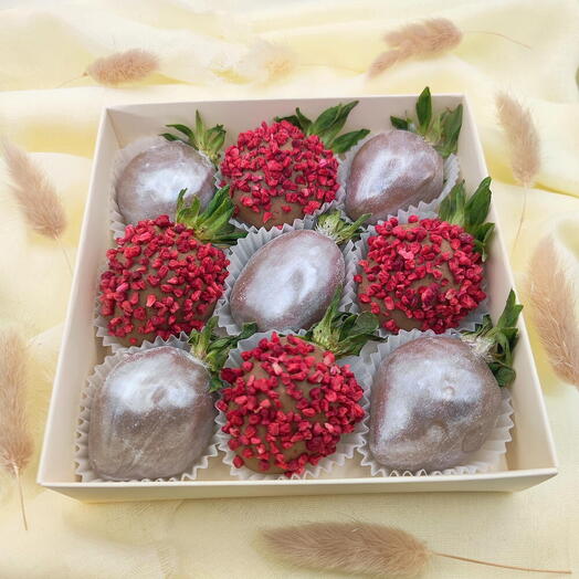 Клубника в шоколаде 9-12* ягод🍓 "Набор 13" сублимировая малина клубника