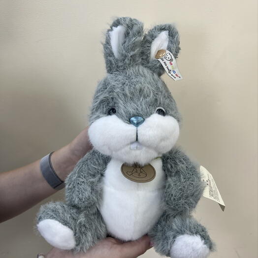 Мягкая игрушка серый зайка