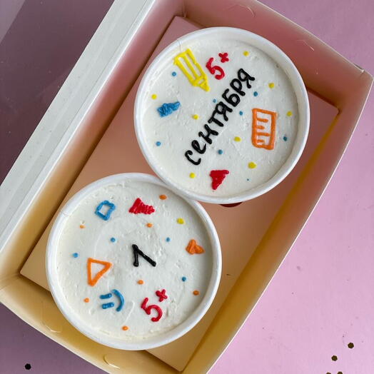 Торт в стакане, ассорти 2шт. Cake to go. 1 сентября, День знаний, учителю, школьнику