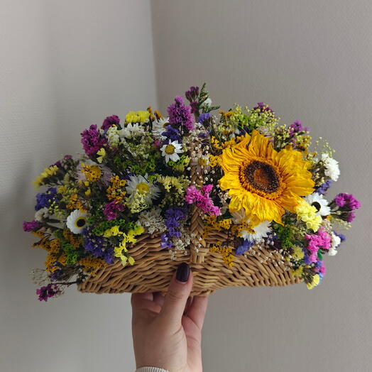 🧺Деревенская корзина с сухоцветами🧺