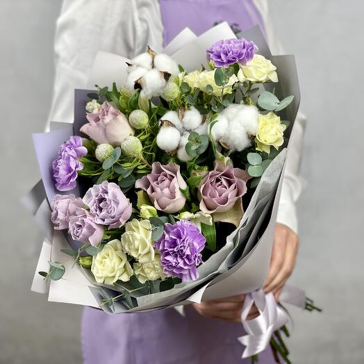 Розы с хлопком Джулианна