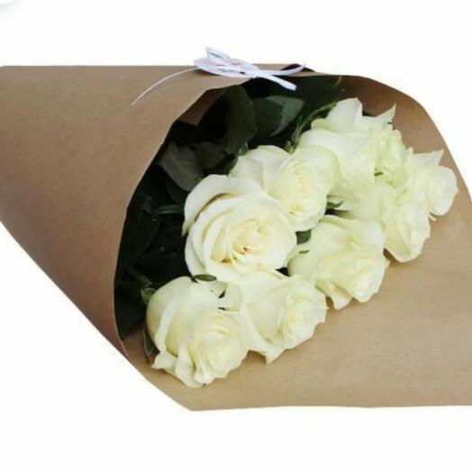White roses 9 pcs