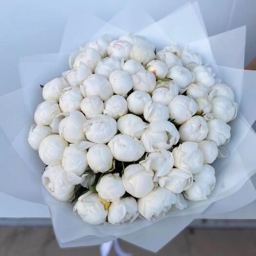 Ramo de peonías blancas 51pcs