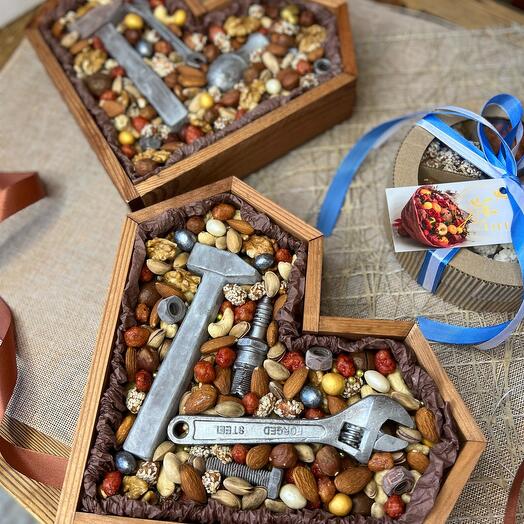 Set de regalo Corazón con herramientas de chocolate