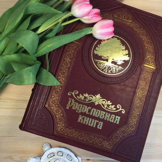 Подарочная Родословная книга «Парадная», натуральная кожа