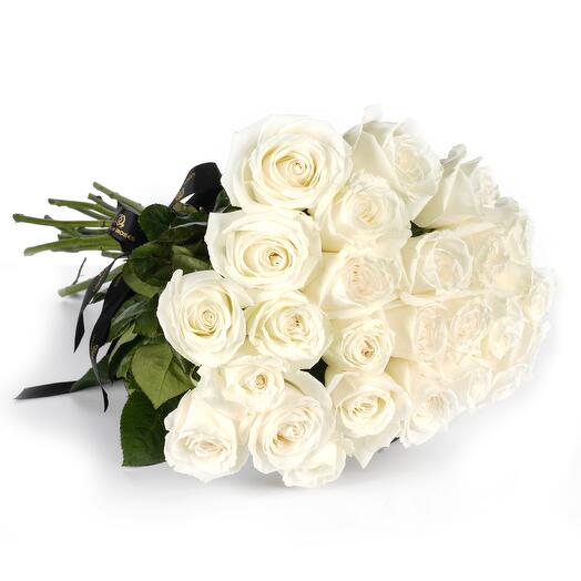 36 stems White fresh Roses Hand Bouquet