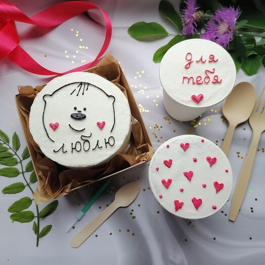 Набор Бенто торт и Cake to go (торт в стакане) в подарок