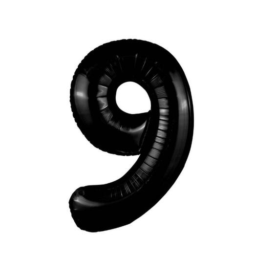 Шар-цифра "9" гелиевый, цвет чёрный     