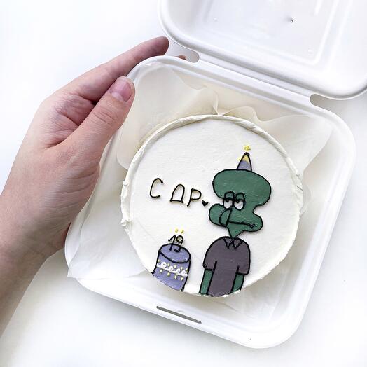 Бенто торт «с ДР🖤» Сквидвард