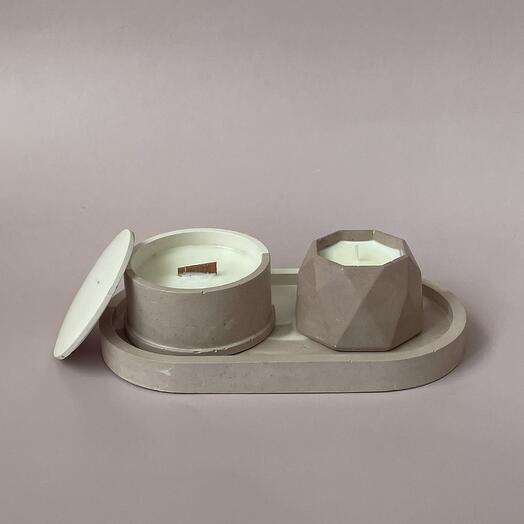 Подарочный набор — свечи на подставке ·C3·