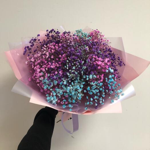 Bouquet of rainbow gypsophila