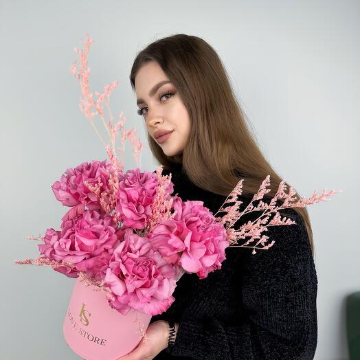 Коробочка с розами кантри блю