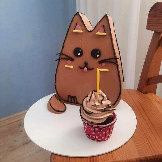 3д торт мультяшка кот, зайка, мишка, дракон