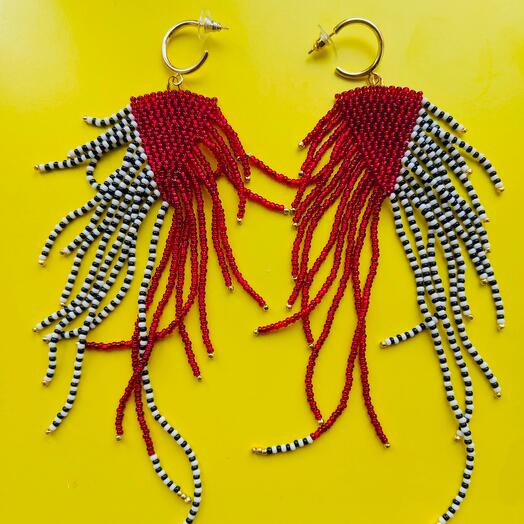 Серьги из бисера «Африканские танцы»