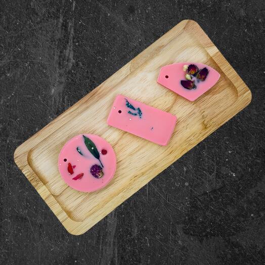 Набор Аромасаше из соевого воска розовое