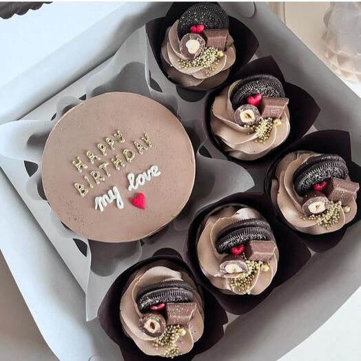 Бенто торт и капкейки. Happi Birthday