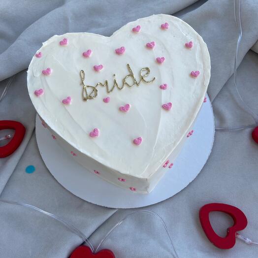 Торт с днем рождения для невесты на девичник bride в подарок на свадьбу для предложения для любимой сердце
