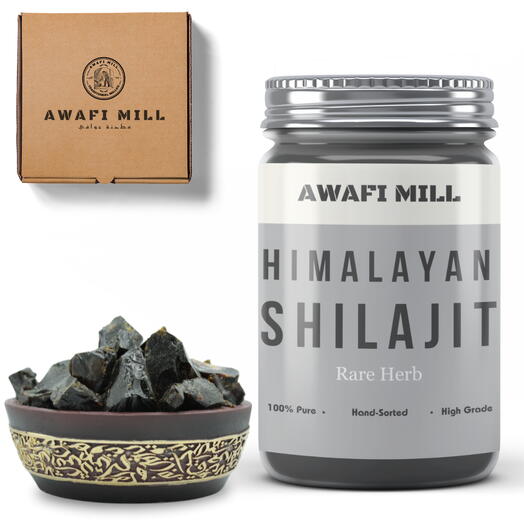 AWAFI MILL Himalayan Shilajit Resin | Asphaltum Chunks - Bottle of 100 Gram