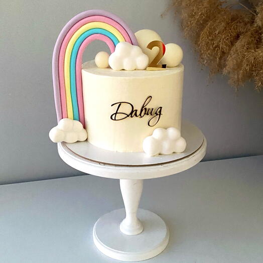 Детский торт с радугой