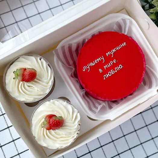 Сладкий набор «лучшему мужчине» бенто + капкейки