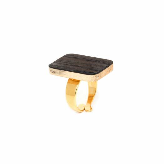 Кольцо Nature Bijoux, Wenge, разъемное, тамариндовое дерево и шпон, NB22.1-19-24360 коричневый