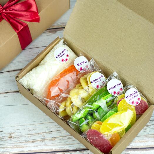 Баунти подарочный мини набор сухофруктов и цукатов 5 вкусов (250гр)