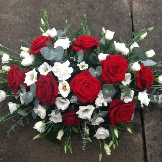 Redand white glacier