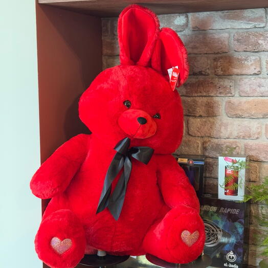 Peluche lapin rouge