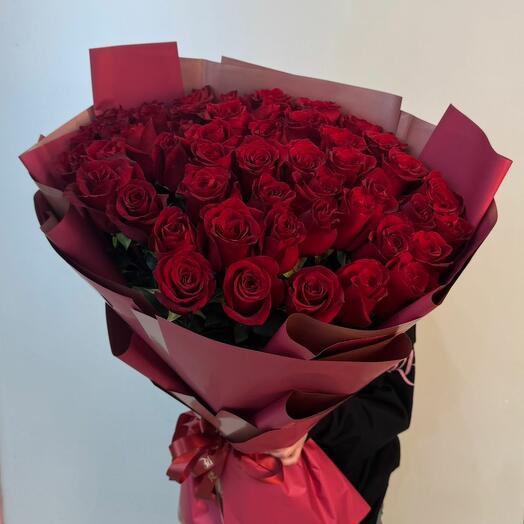 Монобукет из роз 51 (90см)