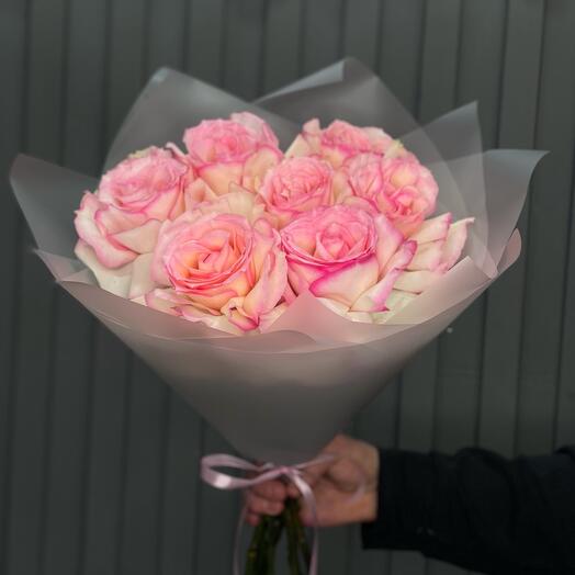 Букет нежно розовый из французских роз