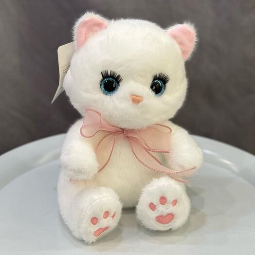 Мягкая игрушка Кошка белая,22 см