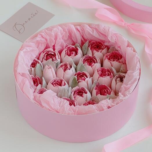 Зефирные цветы тюльпаны в подарочной коробочке 🌷 для мамы, девушки