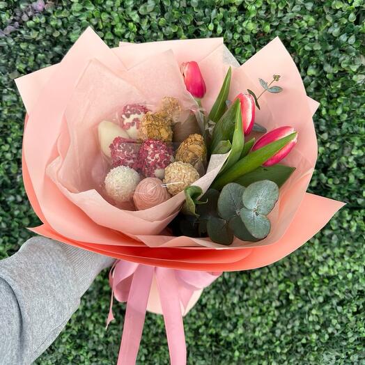 Букет из клубники в шоколаде S