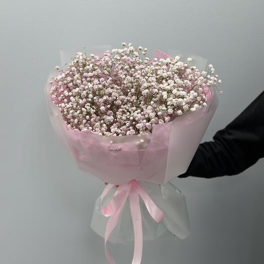 Букет из розовой гипсофилы
