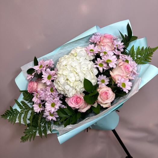 🌸Микс из роз,хризантем и гортензии