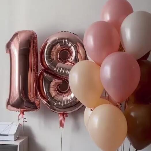 Balls-numbers Rose gold + 12 balls