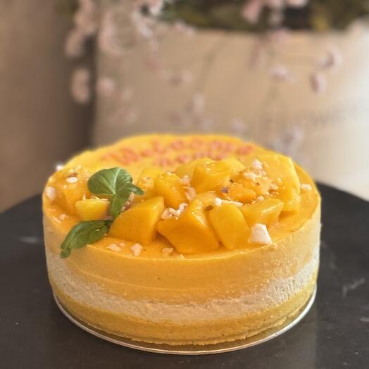 Vegan gluten-free mango   lemon coconut ice cream cake
