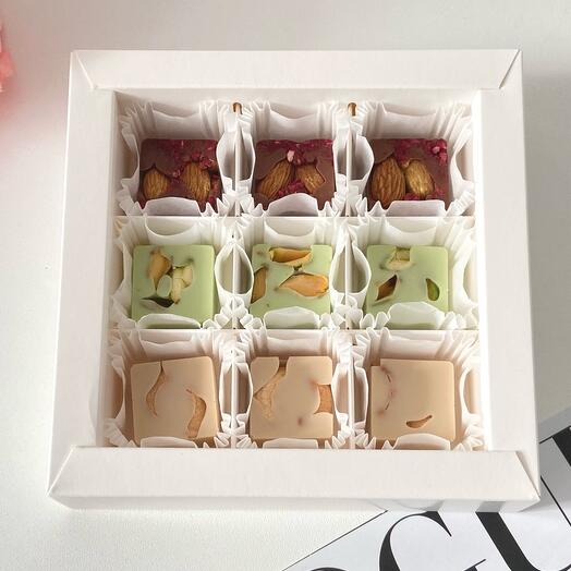 Chocolate candies with nuts mix
