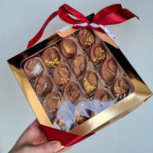 Коробка шоколадных конфет без сахара. Бельгийский шоколад Callebaut. Ручная работа, пп десерт для девушки, женщины