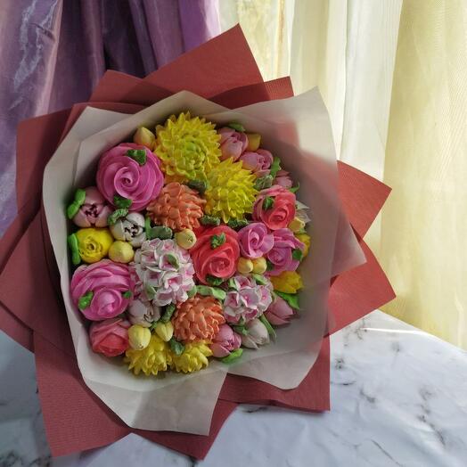 Микс цветы зефирные