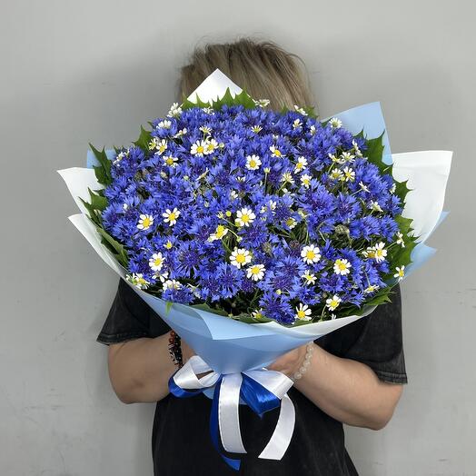 Букет Васильки и ромашки 💙🤍