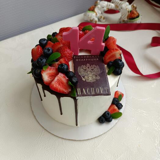 Торт для девочки на 14 лет, паспорт
