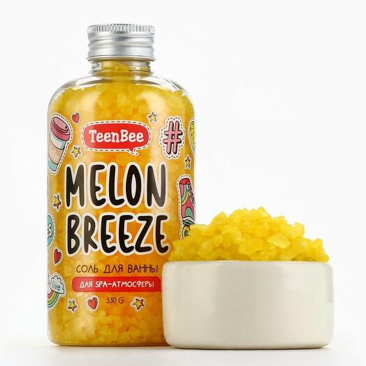 Соль для ванны "Melon Breeze" с ароматом дыни TeenBee, 330 г