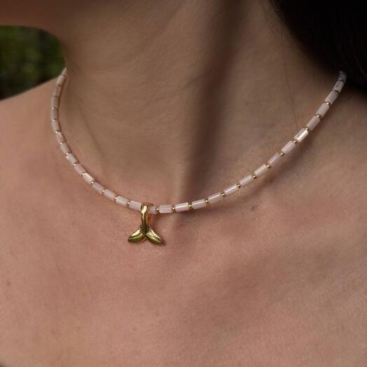 Чокер из натурального перламутра Кит Choker made of natural pearl Whale