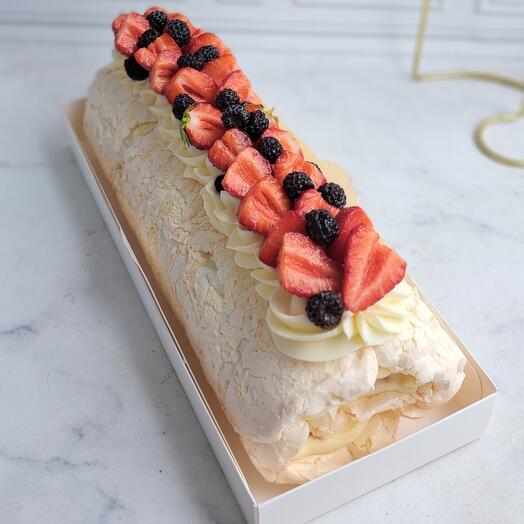 Меренговый рулет с днем рождения маме, папе, бабушке, в подарок,  благодарность