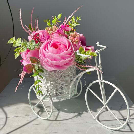 Мыло ручной работы «цветы в велосипеде»